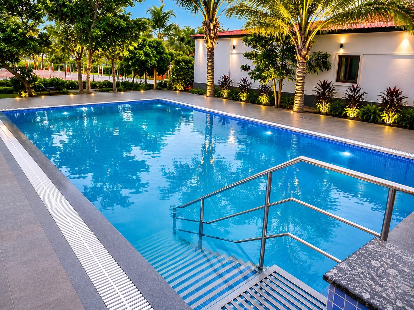 Swimming Pool Mirror Reflection